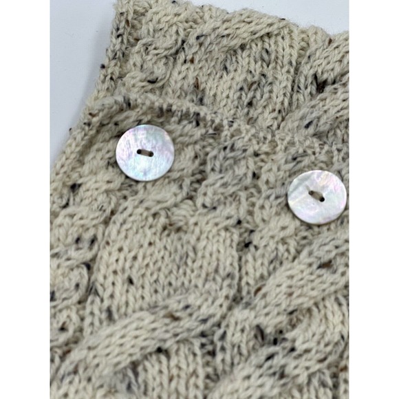 Kilronam Knitwear Snood Scarf Chunky Woven Beige Cream 100% Pure Wool Ireland - Picture 2 of 7